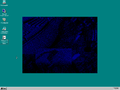The desktop and taskbar in Windows 95 build 189