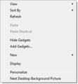 Desktop context menu