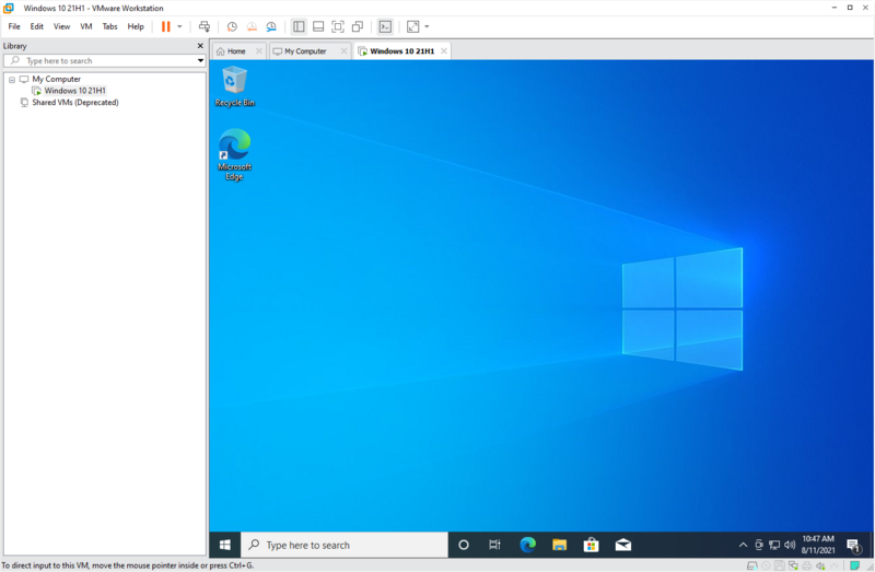 File:Windows 10 21H1 - VMware Workstation.png