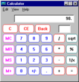 Calculator in Windows 95 build 90c