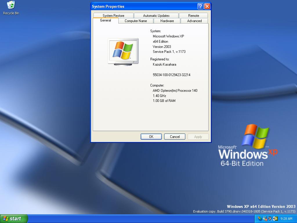 windows xp 64 bit