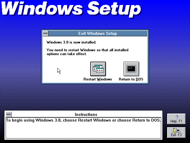 File:Windows 3.0 RC12 Setup Complete.png