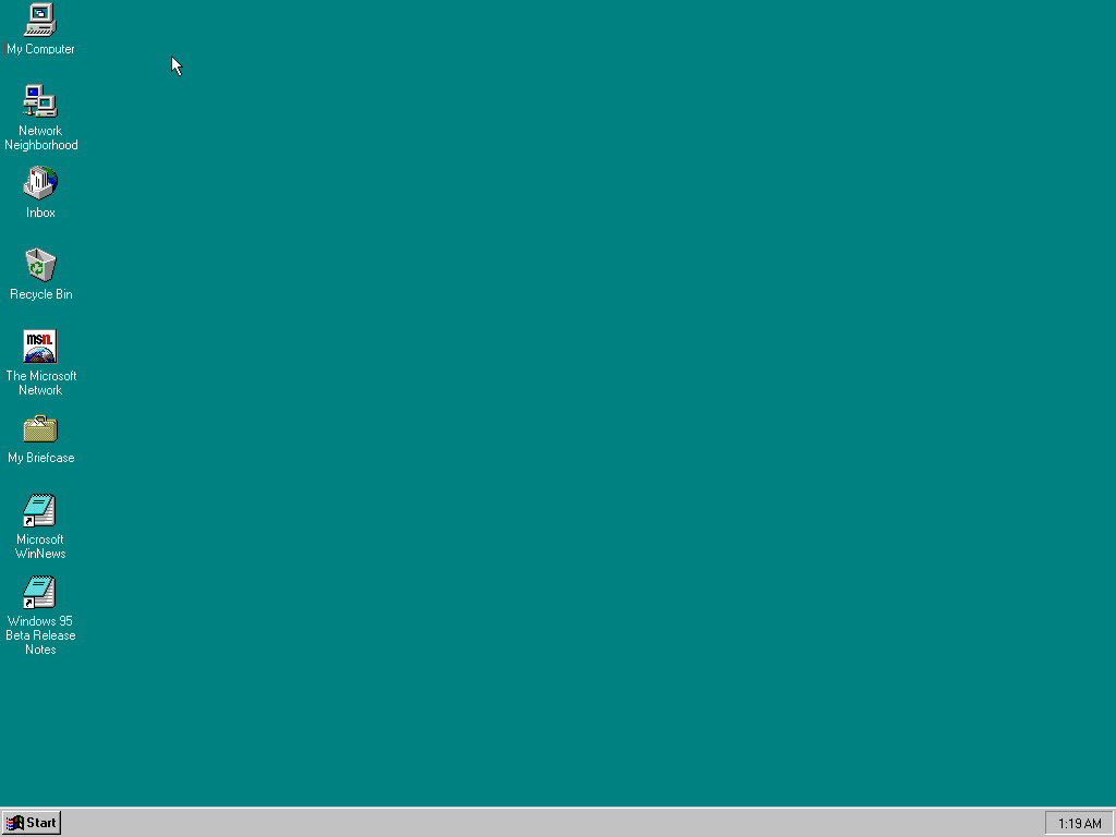 Windows 95 Build 484 Betawiki