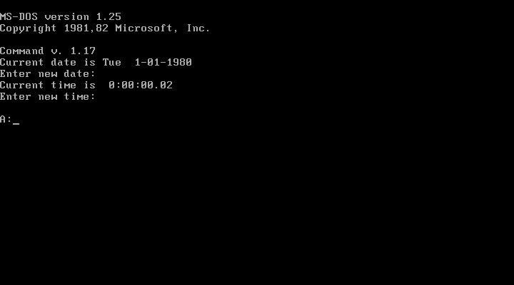 File:MS-DOS 1.25 First Boot.png