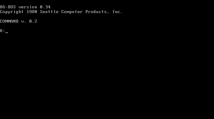 File:86-DOS 0.34 First Boot.png