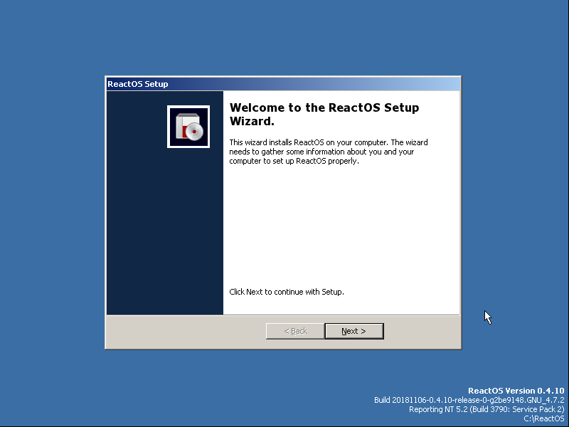 File:ReactOS 0.4.10 Setup Welcome.png