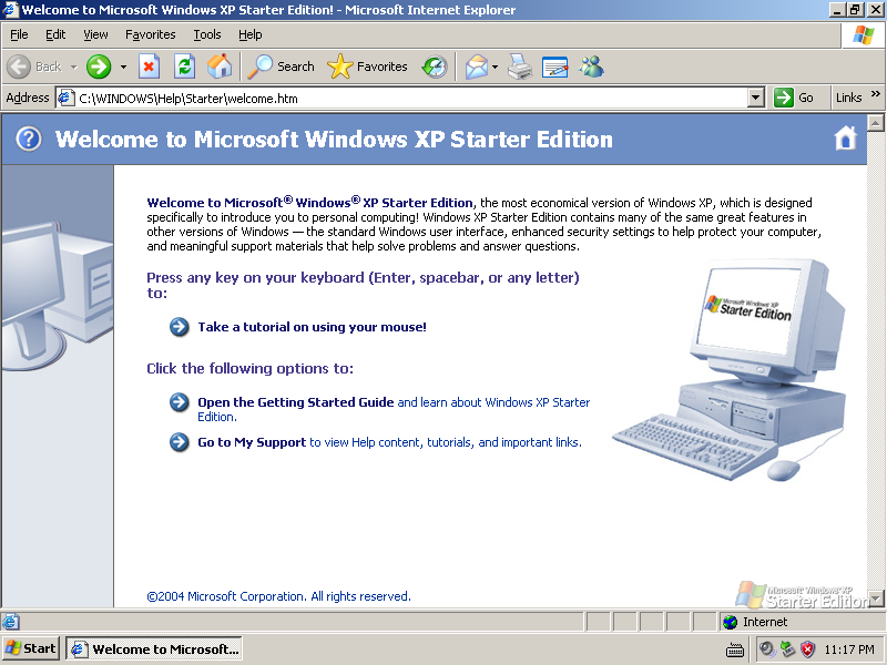 File:WindowsXP-Starter-WelcomePage.png