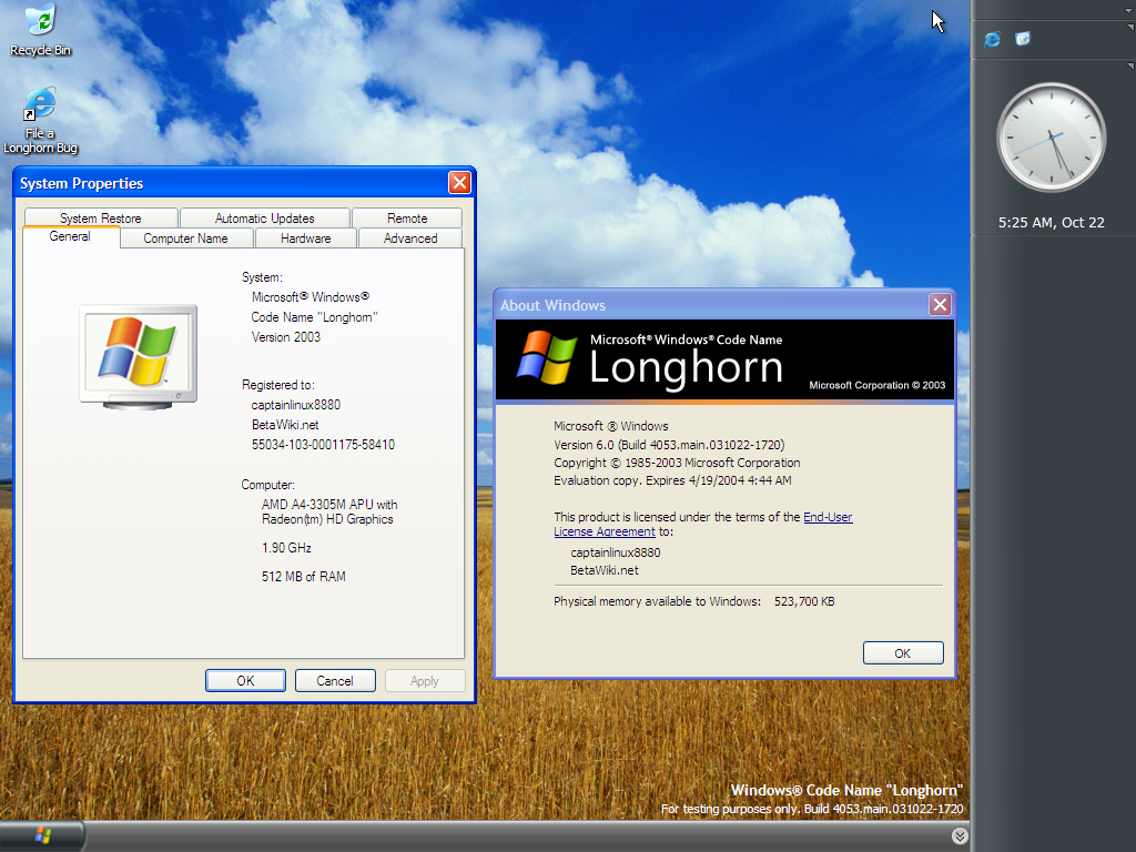 File:Longhorn-6.0-4053-System Properties and Winver (Windows XP theme ...