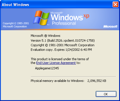 File:WindowsXP-5.1.2526-About.png