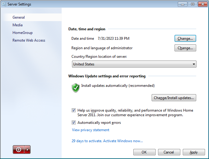 File:WindowsHomeServer2011-6.1.8800-ServerSettings.png