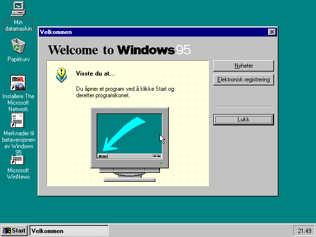 File:Windows95-4.00.450-Norwegian-FirstBoot.png