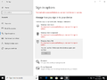 Settings - Sign-in options (Windows Hello)