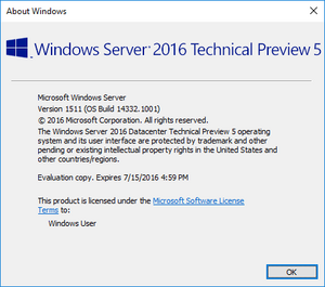 Windows Server 2016 Build 14332 - BetaWiki