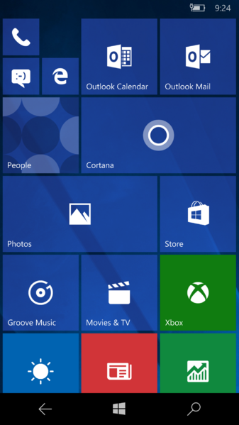 File:Windows 10 Mobile-10.0.15163.1000-Start Screen.png
