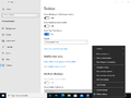 Taskbar settings with the moved options