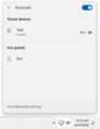 Bluetooth panel in the Quick Settings