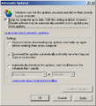Automatic Updates Control Panel applet in Windows 2000 SP4