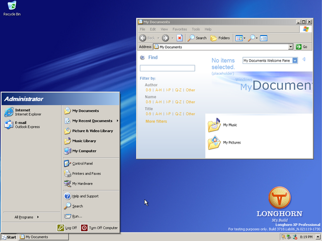 File:WindowsLonghorn-6.0.3718m3-wcstartmenu.png - BetaWiki