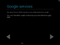 "Google services" Screen