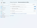 The Recommendations & offers page in the Settings app