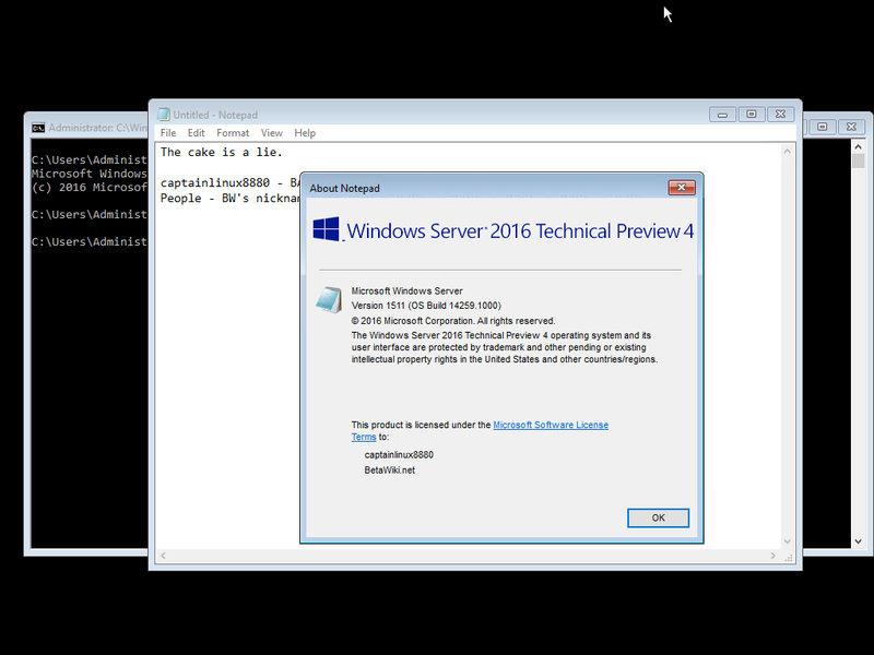 File:WindowsServer2016 build 14259Core-aboutnotepad.png