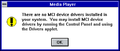 Media Player MCI device drivers warning