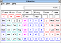 Calculator set to scientific mode in Windows 3.0 with Multimedia Extensions 1.0