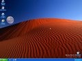 The desktop and taskbar in Windows XP build 2454