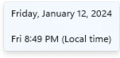 Date and time tooltip