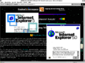 Internet Explorer 5.0 16bit showing its splash and about screens