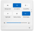 The Live captions toggle switch in Quick Settings