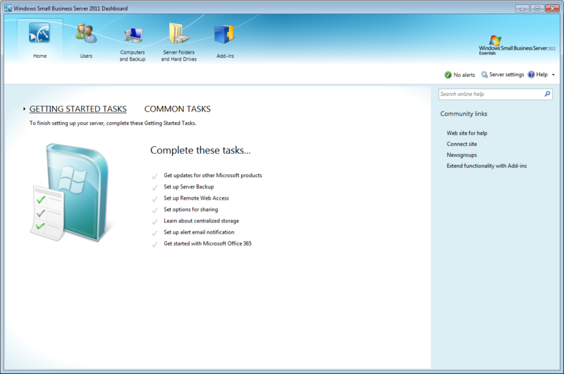 File:Windows Small Business Server 2011 Dashboard 0 b1.png