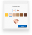 The skin tones feature for the handshake emoji in emoji picker