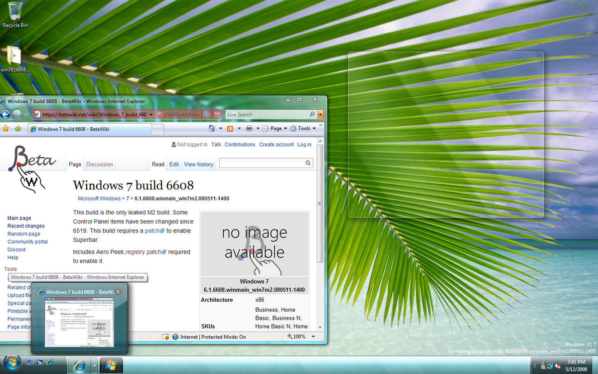 Panel items. Windows XP Aero Glass. Windows XP betawiki. Windows 7 build 6608. Windows 7 build 6519.
