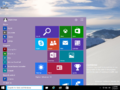 Start menu in Windows 10 build 9909