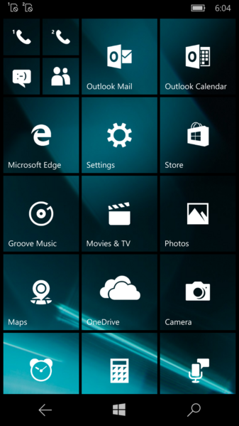 File:Windows 10 Mobile-10.0.14292.1000-Start Screen.png