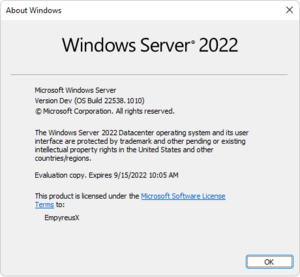 Windows Server build 22538.1010 - BetaWiki