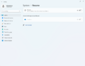 The Resume page in the Settings app
