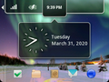 Home screen with clock shown
