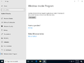 Windows Insider Program Settings page