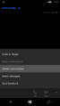 "Delete conversation" now being available as an option in Messaging