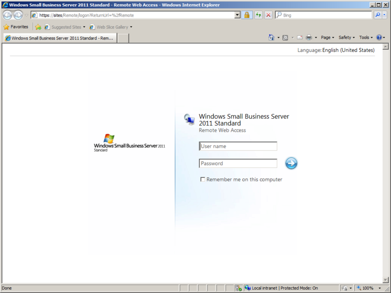 File:Windows Small Business Server 2011 Standard Remote Web Access .png