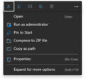 Program context menu