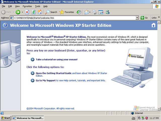 File:WindowsXP-Starter-WelcomePage.png - BetaWiki