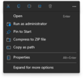 Program context menu