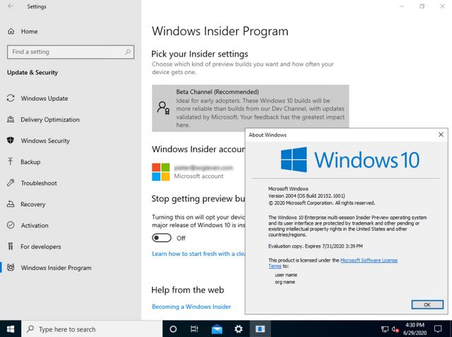 Windows 10 build 20152.1001 - BetaWiki