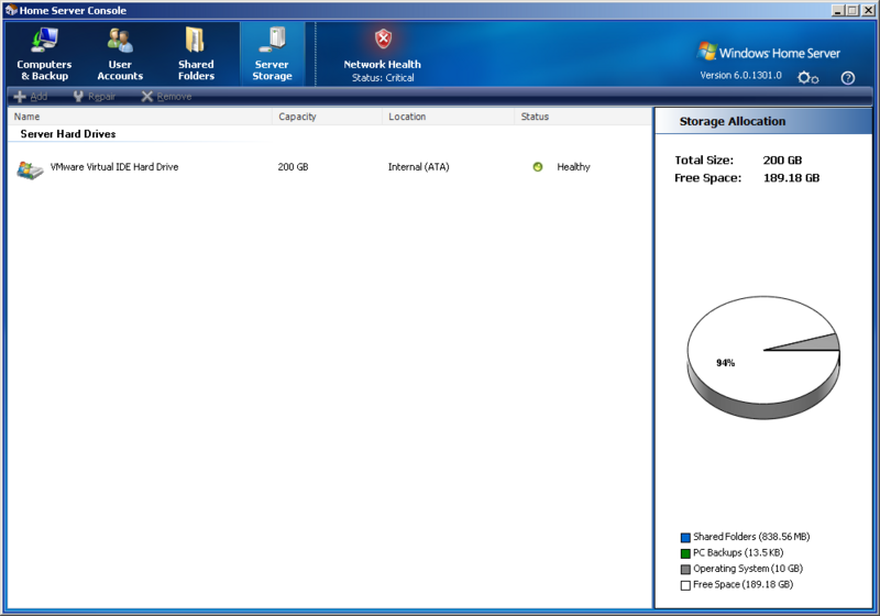 File:WindowsHomeServer-6.0.1301.0-Dashboard-Storage.png