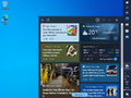 News and interests flyout while the taskbar is on the right