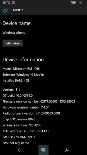 Windows 10 Mobile build 10559 - BetaWiki