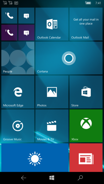 File:Windows 10 Mobile-10.0.10572.0-Start Screen.png